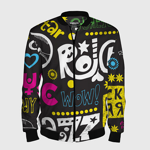Мужской бомбер Instrumental Music / 3D-Черный – фото 1