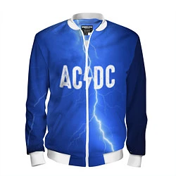 Бомбер мужской AC/DC: Lightning, цвет: 3D-белый