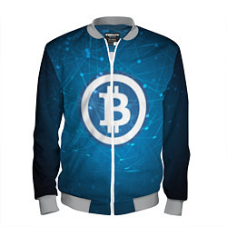 Бомбер мужской Bitcoin Blue, цвет: 3D-меланж