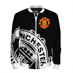 Бомбер мужской Man United: Black Collection, цвет: 3D-белый