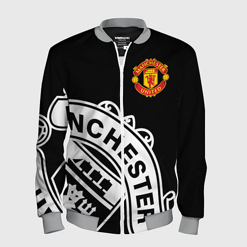Мужской бомбер Man United: Black Collection / 3D-Меланж – фото 1