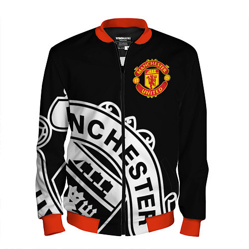 Мужской бомбер Man United: Black Collection / 3D-Красный – фото 1