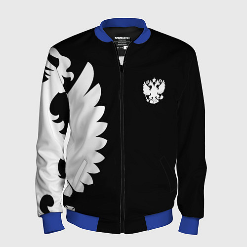 Мужской бомбер Russia - Black collection / 3D-Синий – фото 1