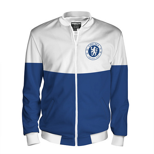 Мужской бомбер Chelsea FC: Light Blue / 3D-Белый – фото 1