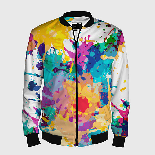 Мужской бомбер Пятна краски / 3D-Черный – фото 1