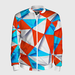 Бомбер мужской Треугольники, цвет: 3D-белый