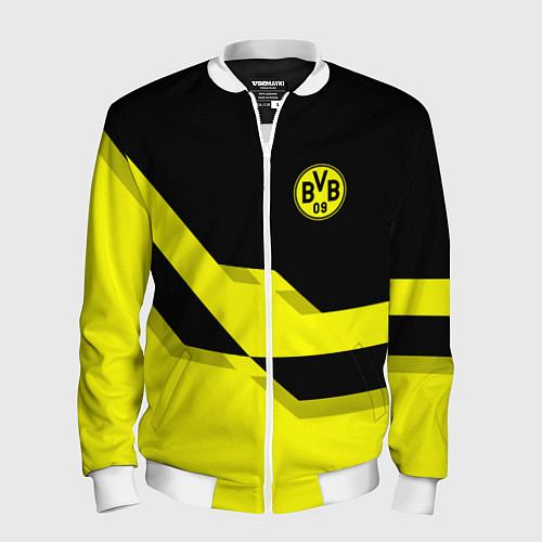 Мужской бомбер BVB FC: Yellow style / 3D-Белый – фото 1