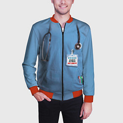 Бомбер мужской Костюм врача, цвет: 3D-красный — фото 2