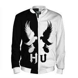 Бомбер мужской HU: Black & White, цвет: 3D-белый