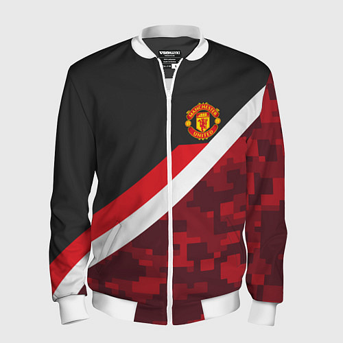 Мужской бомбер Man UTD FC: Sport Camo / 3D-Белый – фото 1