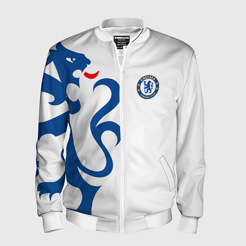 Мужской бомбер FC Chelsea: White Lion / 3D-Белый – фото 1