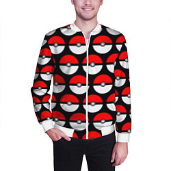 Бомбер мужской Pokeball Pattern, цвет: 3D-белый — фото 2