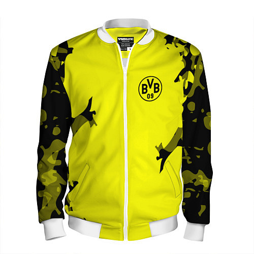 Мужской бомбер FC Borussia Dortmund: Yellow Original / 3D-Белый – фото 1