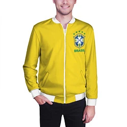 Бомбер мужской Сборная Бразилии, цвет: 3D-белый — фото 2
