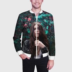 Бомбер мужской Dua Lipa: Floral, цвет: 3D-белый — фото 2