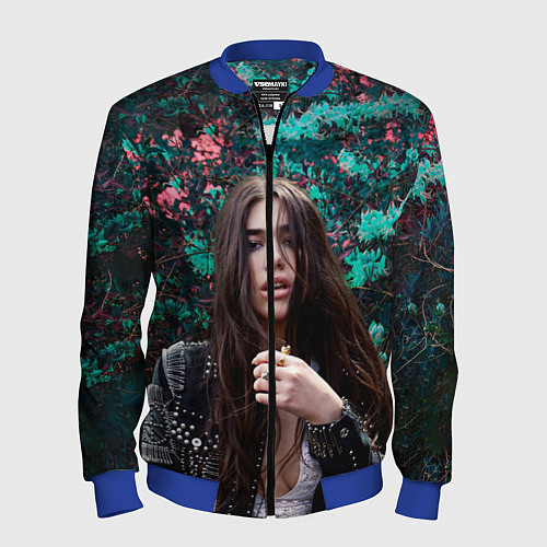 Мужской бомбер Dua Lipa: Floral / 3D-Синий – фото 1