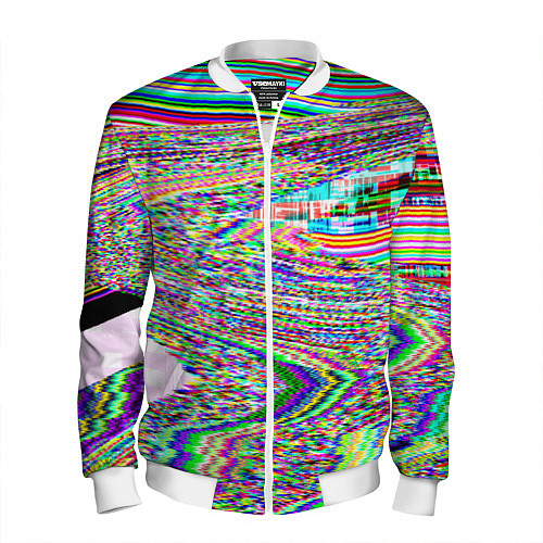 Мужской бомбер Optical Glitch / 3D-Белый – фото 1