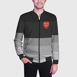 Бомбер мужской ФК Арсенал: Серый стиль, цвет: 3D-черный — фото 2