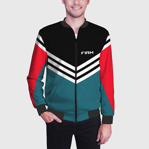 Мужской бомбер Firm 90s: Arrows Style / 3D-Черный – фото 3