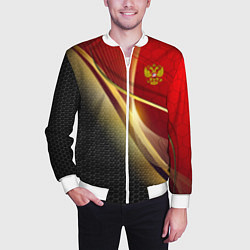 Бомбер мужской RUSSIA SPORT: Gold Collection, цвет: 3D-белый — фото 2