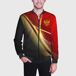 Бомбер мужской RUSSIA SPORT: Gold Collection, цвет: 3D-черный — фото 2
