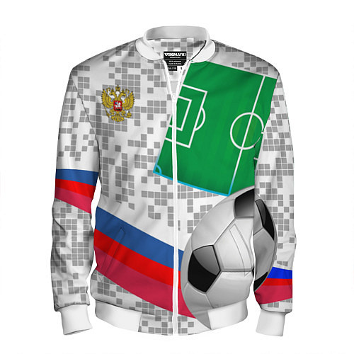 Мужской бомбер Русский футбол / 3D-Белый – фото 1