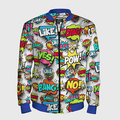 Мужской бомбер Pop art Fashion / 3D-Синий – фото 1