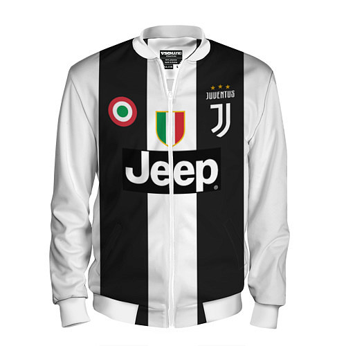 Мужской бомбер FC Juventus 18-19 / 3D-Белый – фото 1