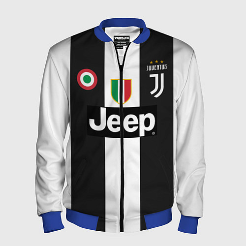 Мужской бомбер FC Juventus 18-19 / 3D-Синий – фото 1