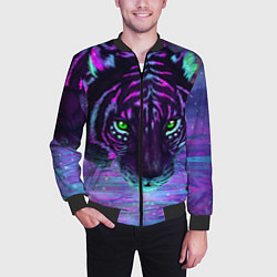 Бомбер мужской Неоновый тигр, цвет: 3D-черный — фото 2