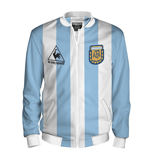 Мужской бомбер Марадона Аргентина ретро / 3D-Белый – фото 1