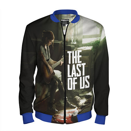Мужской бомбер The Last of Us: Guitar Music / 3D-Синий – фото 1