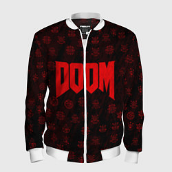 Бомбер мужской DOOM: Hellish signs, цвет: 3D-белый
