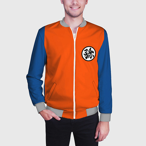 Мужской бомбер DBZ: Goku Kanji Emblem / 3D-Меланж – фото 3