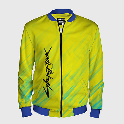 Мужской бомбер Cyberpunk 2077: Yellow / 3D-Синий – фото 1