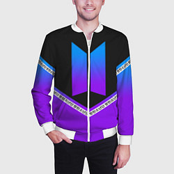 Бомбер мужской BTS: Neon Symbol, цвет: 3D-белый — фото 2
