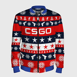 Бомбер мужской CS:GO New Year, цвет: 3D-синий