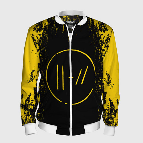 Мужской бомбер 21 Pilots: Yellow & Black / 3D-Белый – фото 1