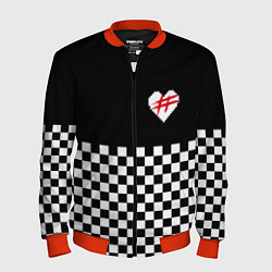 Бомбер мужской ФРЕНДЗОНА: ЧБ, цвет: 3D-красный