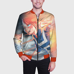 Бомбер мужской Моя геройская академия, цвет: 3D-красный — фото 2