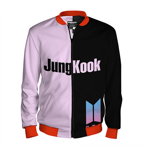 Мужской бомбер BTS Jung Kook / 3D-Красный – фото 1