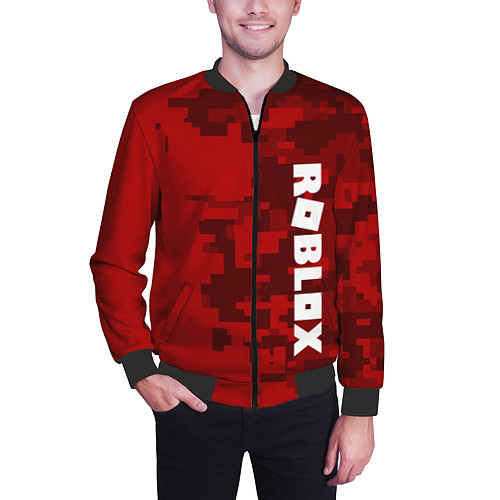 Мужской бомбер ROBLOX: Red Camo / 3D-Черный – фото 3