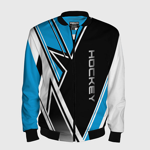 Мужской бомбер Hockey black blue white / 3D-Черный – фото 1