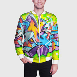 Бомбер мужской Неоновая кислота, цвет: 3D-белый — фото 2