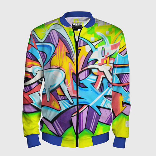 Мужской бомбер Неоновая кислота / 3D-Синий – фото 1