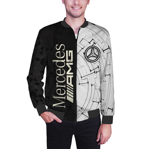 Мужской бомбер Mercedes AMG: Techno Style / 3D-Черный – фото 3