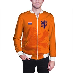 Бомбер мужской Сборная Голландии, цвет: 3D-белый — фото 2
