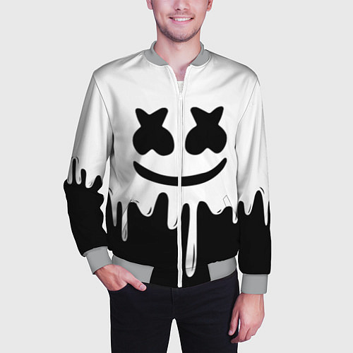 Мужской бомбер MELLO BLACK x WHITE / 3D-Меланж – фото 3