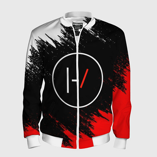 Мужской бомбер 21 Pilots: Black & Red / 3D-Белый – фото 1