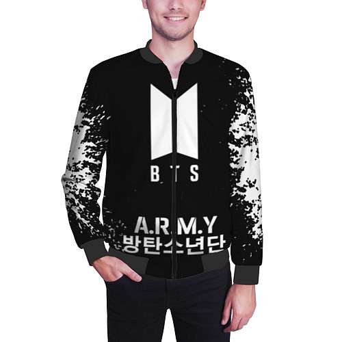 Мужской бомбер BTS ARMY / 3D-Черный – фото 3